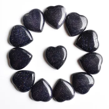 2020 nové kvalitné modrá piesku kamenné srdce tvar kabíny cabochons korálky pre šperky, takže 25mm veľkoobchod 12pcs/veľa zadarmo