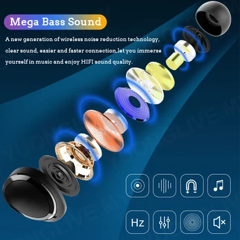 Bluetooth Slúchadlá Bezdrôtové Slúchadlá Slúchadlá Odtlačkov prstov Touch ovládania Slúchadlá K6 Mega Bass Sound Slúchadlá