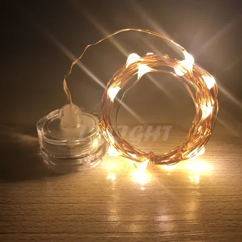 6 Ks LED Medený drôt sviečkach string 2M Batérie Powered Teplá biela Nepremokavé Vnútorné Vianočné Dovolenku Dekor Víla LED reťazec