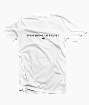 Všetko Má Krásu 1980 Listy T-Shirt Ženy Zábavné Graphic Tee Bežné Biele Topy estetické tumblr grunge slogan topy t tričko