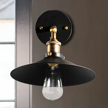Vintage loft žehlička čierna nastaviteľné nástenné svietidlo DIY retro domov deco spálňa posteli E27 žiarovka stenu sconce lampa