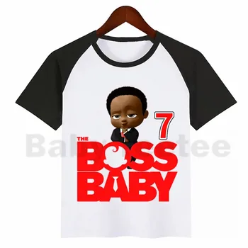 Chlapci Názov Babyboss Narodeniny Číslo Cartoon T Shirt Deti Krátke Sleeve T-shirt 1-9 Tees Oblečenie