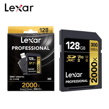 Lexar Professional 2000x SDHC SDXC UHS-II SD Karty Až do 300 MB/s Class 10 U3 V90 128 GB 64 GB 32 GB 1080p Full-HD 3D 4K SD Kartu