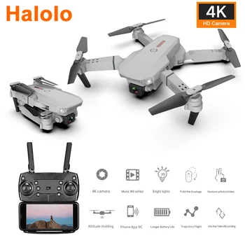 Halolo E88 Najlepšie Quadrocopter Mini Drone S 4K Kamera Profesional HD Skladacia Fotoaparát Hučí nadmorská Výška Podržte Deti ChristmsToy