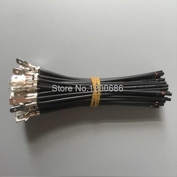 10 CM konektory 6,3 mm rýľ terminály konektormi samec prepojovací kábel 50 kus čiernej 0.5MM2 drôt