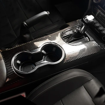 Carbon Fiber, Na Ford Mustang Auto Príslušenstvo Ovládanie Radenie panel Vody Držiak dekoratívne pásy auto Kryt výbava Nálepky