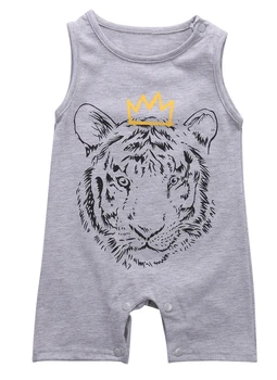 Novorodenca Batoľa Detská Dieťa, Chlapec, Dievča, Unisex Oblečenie Tiger Vytlačené Romper Jumpsuit Playsuit Oblečenie 0-24M