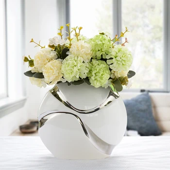 Obývacia izba dekorácie kvetinové vázy keramické tri kus moderný minimalistický štýl váza bytového zariadenia, Dekorácie