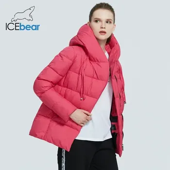 ICEbear 2020 nové zimné žien kabát značky oblečenie bežné ženské teplá zimná bunda dámy krátke vetrovka s kapucňou GWD19011D