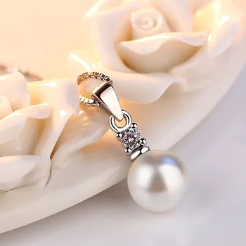 925 sterling silver módne pearl crystal dámske'pendant náhrdelník ženy, žena krátke okno reťaze šperky č fade