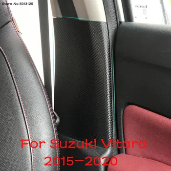 Auto B Pilier Anti-kop Ochranné Mat Pásov Pad Kryt Kožené Samolepky Pre Suzuki Vitara 2020 2019 2018 2017 2016