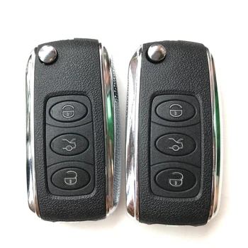 3 Tlačidlo Upravené Flip Skladací Kľúč Prípade bývania Pre Bentley Štýl Diaľkové Kľúča Vozidla shell Prázdne Fob Bez Batérie Držiak /kotúč