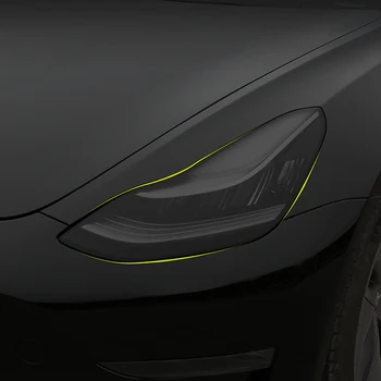 1Pair Svetlometu Film TPU Zmena Farby Ochranný Film Nálepky Čiernej Svetlo Nálepky Upravené pre Tesla Model 3 X S Príslušenstvo
