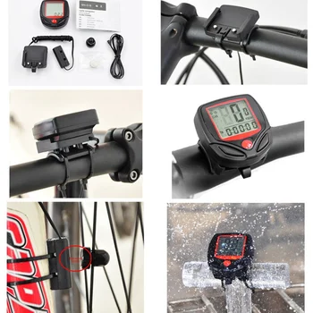 Požičovňa Meter Tachometer na Bicykel Digitálny LCD Cyklistické Počítač LCD počítadlo kilometrov Rýchlomer Stopky motorke