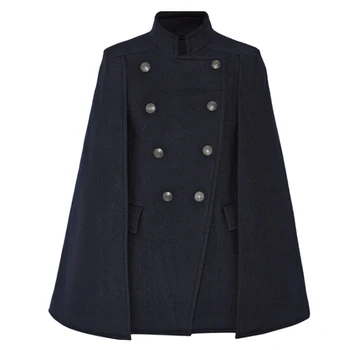 Nová juhokórejská verzia zimné módne pánske stredná-dĺžka double-breasted kabát, plášť pribrala vlna voľné pánske clo