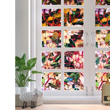 90*200 cm farba magnolia vzor okno dekoratívne fólie ,samolepiace elektrostatické ochrany súkromia skle nálepky,farebné
