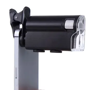 100X Prenosné lupu Univerzálny Mobilný Telefón, Mini Clip LED Mikroskopom 964E