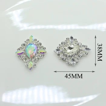 LKERAN 5 ks/ 35*40 MM Kovové Diamond Pracky Akryl Zliatiny Tlačidlá Drahokamu Tlačidlá pre Oblečenie Remeselné Šitie Accessorie