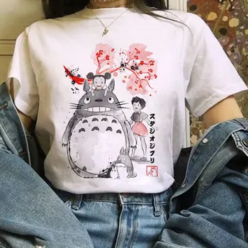 Harajuku Totoro Tlač, T Košele Ženy Štúdio Ghibli Krátky Rukáv Kawaii Tričko Hayao Miyazaki Cartoon Tričko dámske tričká