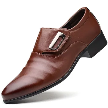 Classic Business pánske Oblečenie Obuv Módne, Elegantné Formálne Obuv Muži Pošmyknúť Na Office Basic Topánky Pre Mužov Čierna