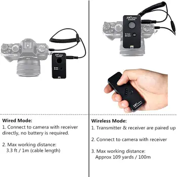 Bezdrôtové pripojenie 2,4 GHz, Fotoaparát Diaľkovým ovládačom Pre Fujifilm XT200 X100V XT4 X-A7 GFX 50. X-H1 (X-Pro2 X-T3 X30 Nahrádza Fujifilm RR-100