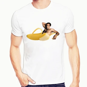 Letné Zábavné Nicolas Cage V Banán T-shirt pánske Lumbálna Tee Tričko Krátky Rukáv Topy Pánske White Tvorivé Top Čaj