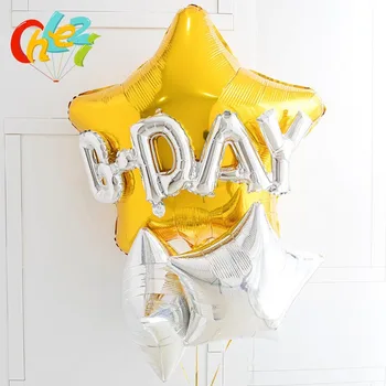 5 ks Happy birthday dekorácie Vyhovovali balón 75 cm Big Gold star Fóliové balóniky Dieťa 1 2 3 4 5 6 Rok Narodeniny sprcha Deti hračky