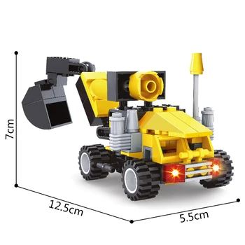 AUSINI Stavebné Bloky Constructor Truck Robot Transformovať Montáž Hračky pre Chlapcov 3 v 1 Osvietil Vzdelávací Model Tehly Sady