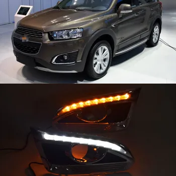 Žltnú Signál Funkcia Auto DRL Žiarovka 12V LED Denných prevádzkových Svetla Denné svetlo Pre Chevrolet Captiva 2016