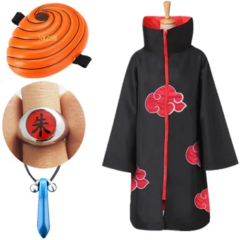Anime Naruto Akatsuki Kostýmy /Sasuke Uchiha Itachi Kostým Halloween Christmas Party Cosplay Plášť Cape Krúžok Hlavový Most Dary