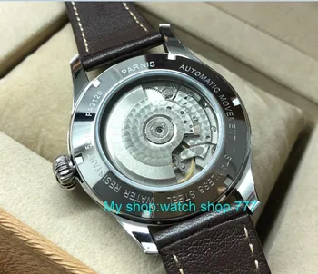 45mm PARNIS Automatickom Vietor mechanického pohybu muži hodinky power reserve Mechanické hodinky Business hodinky pa70-p8