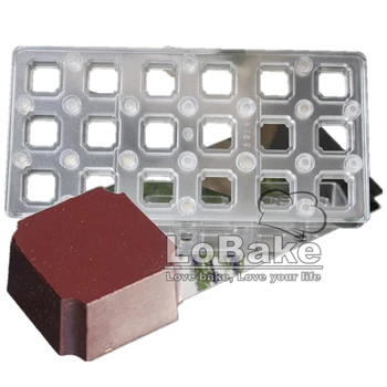 18 dutín kvalitný štvorcový tvar kocky PC magnetická prenos formy DIY tortu candy moldes para reposteria varenie príslušenstvo