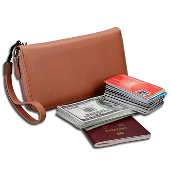 Orgán Mužov Multi Card dámske Peňaženky pravej Kože Kreditnej Karty Držiteľ RFID Blokovanie Vrecká na Zips, Muži Taška