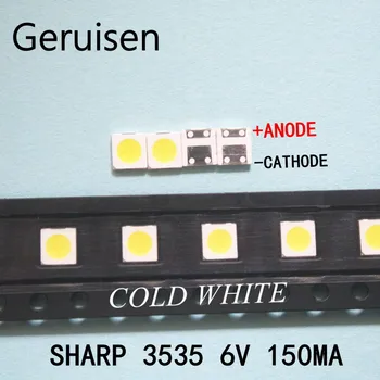500PCS SHARP LED podsvietenie LCD TV 3535 3537 LED SMD Žiarovka perličiek 1W 6V Studená biela GM5F20BH20A