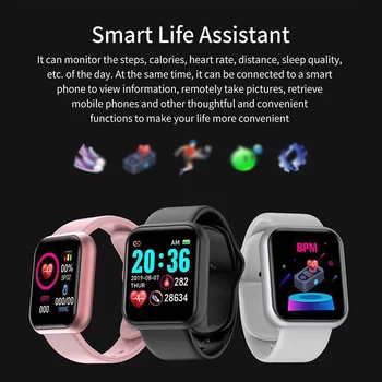 2020 Smart Hodinky Muži Ženy D20 Smart Sledovať Krvný Tlak Sledovať Športové Fitness Náramok Smartwatch Pre Apple Xiao Android