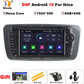 PX6 DSP 4G+64 G Android 10 Auto DVD Rdio Pre Seat Ibiza 6j 2009 - 2013 GPS Navigácie 2 Din Obrazovke Video Audio Prehrávač Multimediálnych súborov