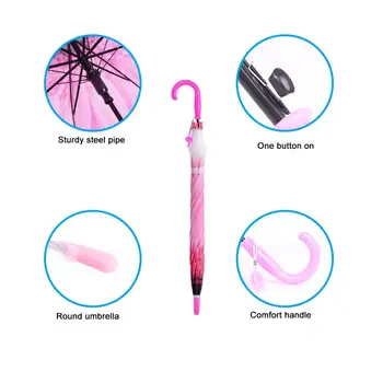 [Detský dáždnik] výrobcov vlastné tvorivé cartoon deti transparentné mini roztomilý dlhá rukoväť dáždnik