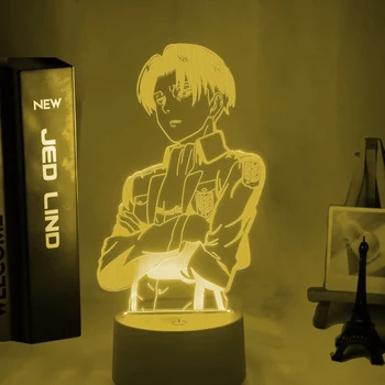 Akryl stolná Lampa Anime Útok na Titan pre Domáce Izba Dekor Light Cool Kluk Dieťa Darček Kapitán Levi Ackermana Obrázok Nočné Svetlo