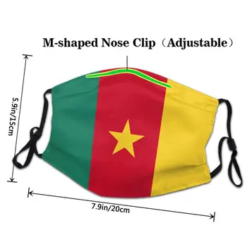 Vlajka Kamerune, Maska Non-Jednorazové Unisex Dospelých Úst Tvár Masku Proti Hmla, Prach Ochranný Kryt Respirátor Utlmiť