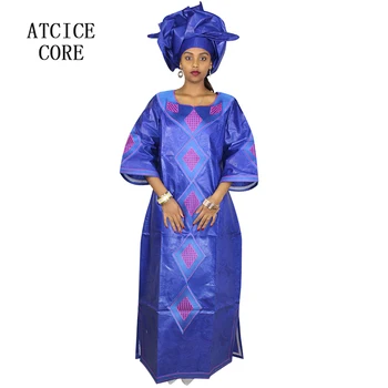 Africké šaty pre ženy bazin riche výšivky dizajn dlhé šaty A261