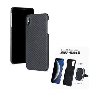 Uhlíkových vlákien materiálu mobilný telefón ochranu pre iPhone Xr XsMax Tenký a ľahký pol-zabalené Prípade Môže magneticky