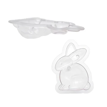 4pcs 3D Veľkonočné Králik Bunny-tvarované Tortu Formy Fondant Čokoláda Ručné Silikónové Formy Domácej Auto, Interiér Crystal Dekoratívne Formy
