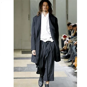 Európske a Americké sukne, nohavice ostrihané nohavice Yamamoto Yoshiji širokú nohu, nohavice pódium trendy pánske voľné bežné nohavice ostrihané