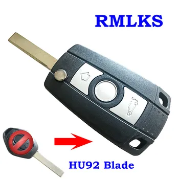 RMLKS Skladacie Flip Diaľkové Tlačidlo púzdro Fob vhodné Na BMW E81 E46 E39 E63 E38 E83 E53 E36 E85 Diaľkové Uncut HU58 HU92 Čepeľ