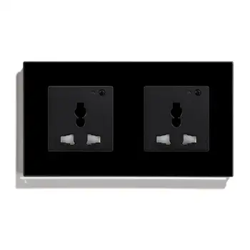 BSEED Wifi Multifunkčné Zásuvky elektrickej Zásuvky Smart Zásuvky Black White Crystal Panel 13A elektrická Zásuvka Pre Inteligentný Dom