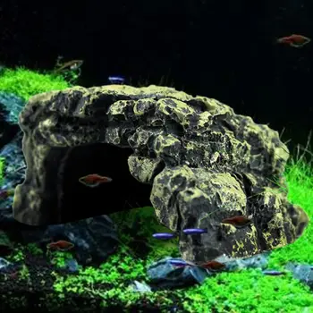 Skrýva Jaskyňa Akvarijné Ryby Nádrži, Záhradné Dekorácie Vintage Domov Živice Úkryt Krevety Chov Útulku Viac Otvorov