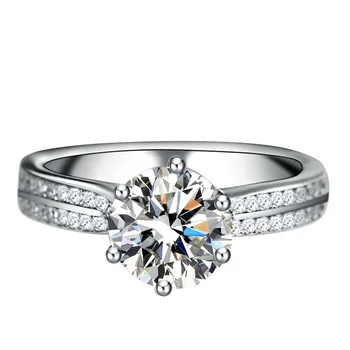 Biela 1.5 Carat Diamantové Šperky Prírodné Bizuteria S925 Mincový Striebro Krúžok pre Ženy Anillos De Bizuteria Striebro 925 Šperky