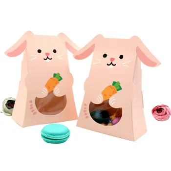 5 ks Kraft Papier Zvierat Králik Mačka, Pes Candy Box Čokoládový Muffin Sušienky Package Darčeka Baby Sprcha Narodeninovej Party Prospech