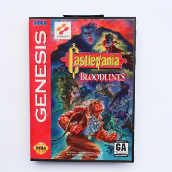 Castlevania Bloodlines Hra, Kazety 16 bit MD Hra Karty S Retail Box Pre Sega Mega Drive