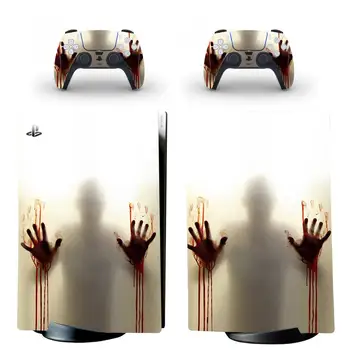 Walking Dead PS5 Digital Edition Pokožky Nálepky Kryt Kotúča, pre PlayStation 5 Konzoly a 2 Radiče PS5 Pokožky Nálepky Vinyl